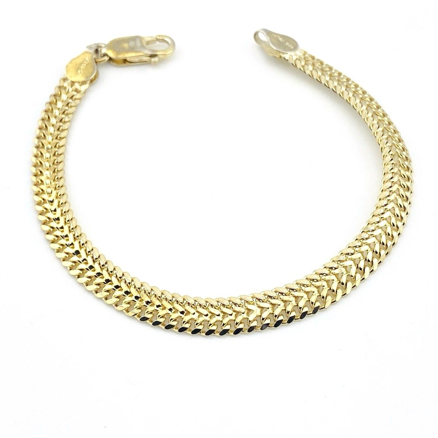 Vintage Italian Vermeil Woven Link Bracelet Gold Over Sterling Silver 67